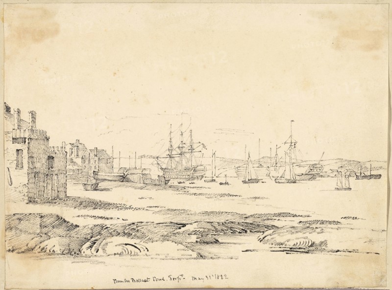 From the Ballast Pond, 1822, Unknown Artist, English, 19th century, England, Lithograph in black on cream wove paper, 172 × 230 mm