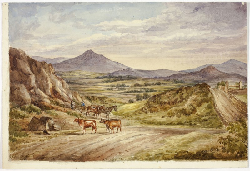 Wicklow Hills, 1843, Elizabeth Murray, English, c. 1815-1882, England, Watercolor over traces of graphite on ivory wove paper, 176 mm × 259 mm