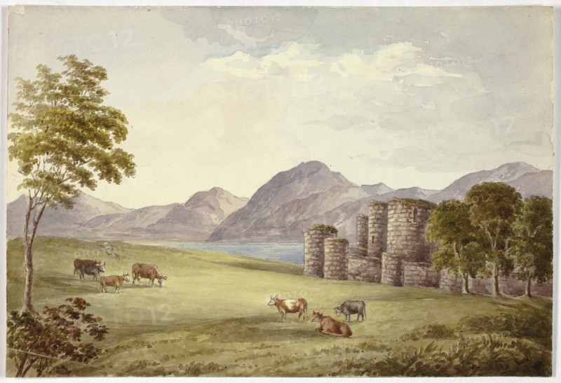 Beauman’s Castle, 1845, Elizabeth Murray, English, c. 1815-1882, England, Watercolor over traces of graphite on cream wove paper, 176 mm × 260 mm