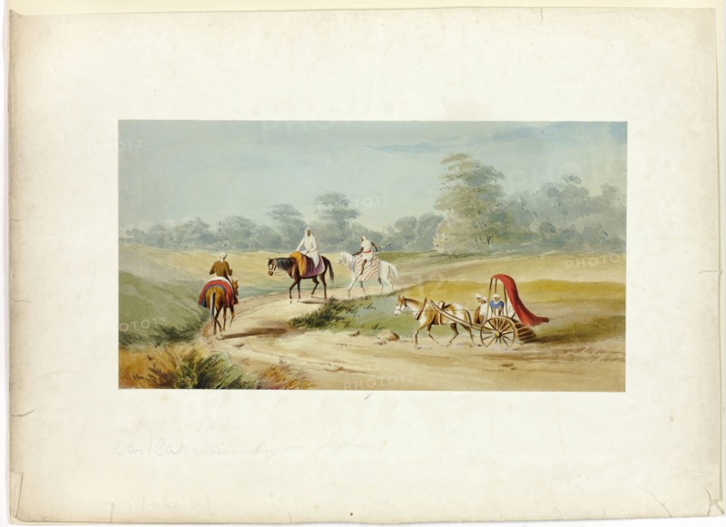Native Traveling in India, n.d., Unknown Artist (British, 19th century), or possibly Charles Lock Eastlake (English, 1836-1906), England, Watercolor on wove paper, laid down on ivory wove paper, 143 × 268 mm