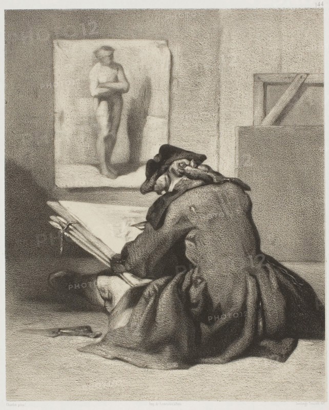 Unknown, n.d., Louis Emmanuel Soulange-Teissier (French, 1814-1898), after Jean Baptiste Siméon Chardin (French, 1699-1779), printed by Lemercier et Compagnie, France, Lithograph in black on tan wove chine laid down on white wove paper, 200 × 162 mm (image), 200 × 164 mm (primary support), 446 × 318 mm (secondary support)