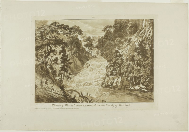 Rhaidr-y Wennel near Llanrwst in the Country of Denbigh, 1776, Paul Sandby, English, 1731-1809, England, Aquatint on cream laid paper, 237 × 314 mm (plate), 320 × 463 mm (sheet)