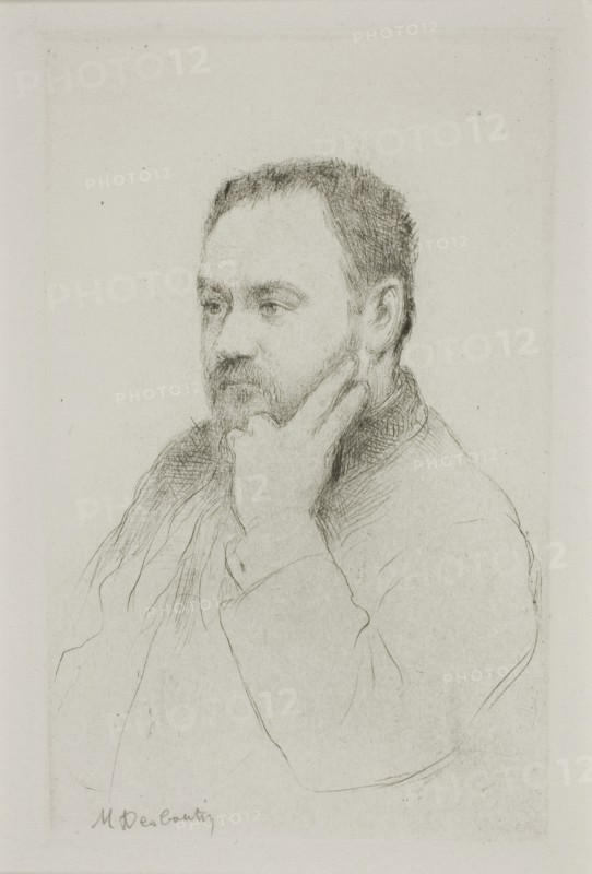 Portrait of Emile Zola, 1875, Marcellin Gilbert Desboutin, French, 1823-1902, France, Drypoint, with light plate tone, on ivory wove paper, 139 × 90 mm (plate), 379 × 285 mm (sheet)