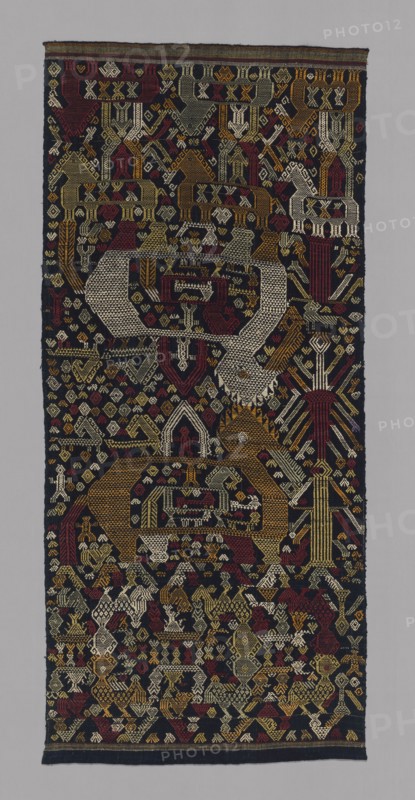 Funeral Hanging (Kosa Sin), 19th century, T’ai Lue, Laos, Laos, Cotton and silk, plain weave with supplementary brocading wefts, 137.8 x 62.6 cm (54 1/4 x 24 5/8 in.)