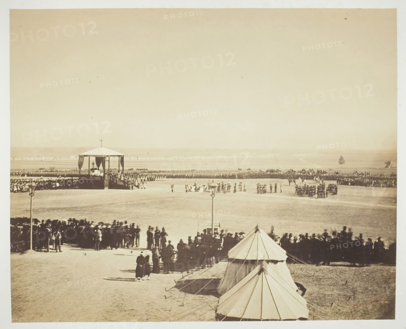 Mass, Camp de Châlons, 1857, Gustave Le Gray, French, 1820–1884, France, Albumen print, from the album "Souvenirs du Camp de Châlons