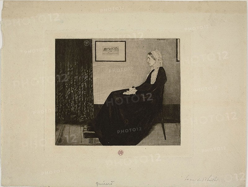 Whistler’s Mother, after Whistler, c. 1883, Henri Charles Guérard (French, 1846-1897), after James McNeill Whistler (American, 1834-1903), France, Etching in brown on cream laid paper, 142 × 167 mm (plate), 249 × 325 mm (sheet)