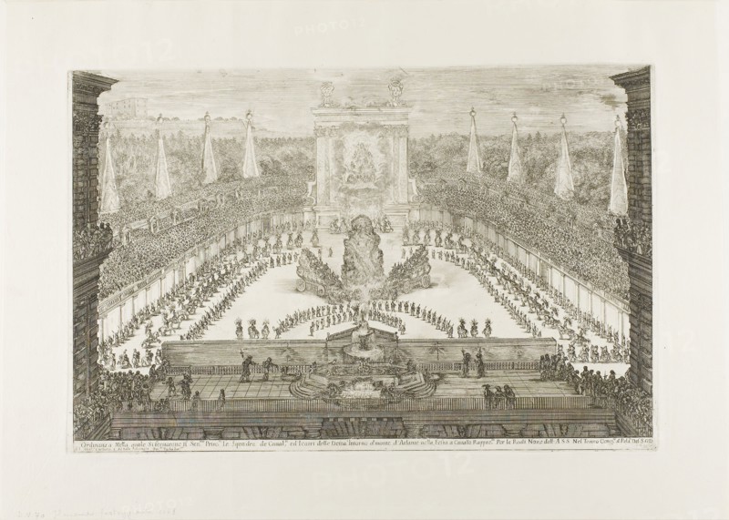 The Opening Assembly of the Equestrian Ballet, 1661, Stefano della Bella, Italian, 1610-1664, Italy, Etching on ivory laid paper, 293 x 443 mm (image/plate), 392 x 542 mm (sheet)
