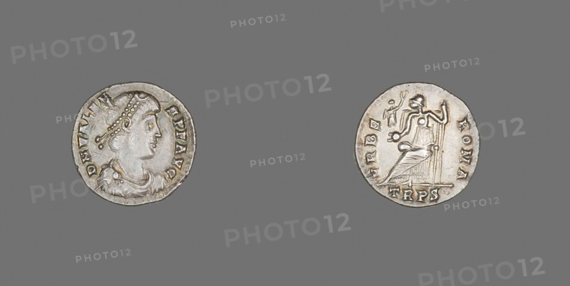 Siliqua (Coin) Portraying Emperor Valens, AD 364/378, Roman, minted in Trier, Trier, Silver, Diam. 1.8 cm, 2.46 g