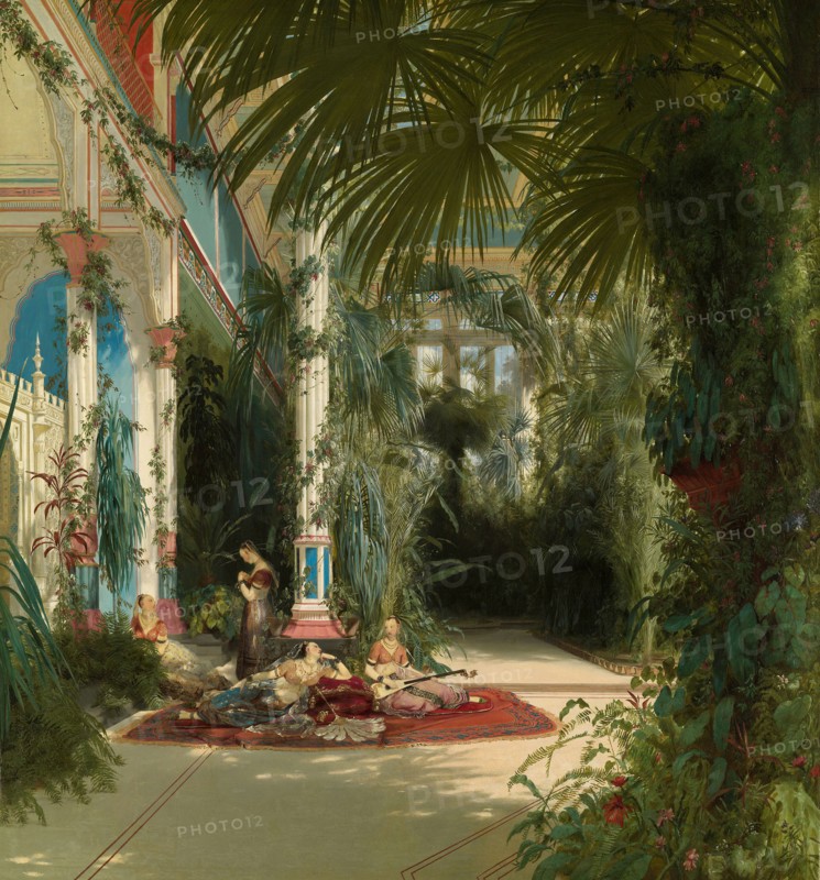 The Interior of the Palm House on the Pfaueninsel Near Potsdam, 1834, Carl Blechen, German, 1798-1840, Germany, Oil on canvas, 135 × 126 cm (52 1/2 × 50 in.)