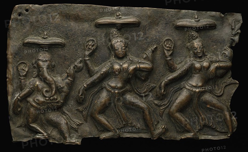 Fragment of Mother Goddesses (Matrika) Panel with Ganesha, 10th/11th century, Nepal, Nepal, Copper repoussé, 16.9 x 28.8 x 10.7 cm (6 5/8 x 11 5/16 x 4 3/16 in.)