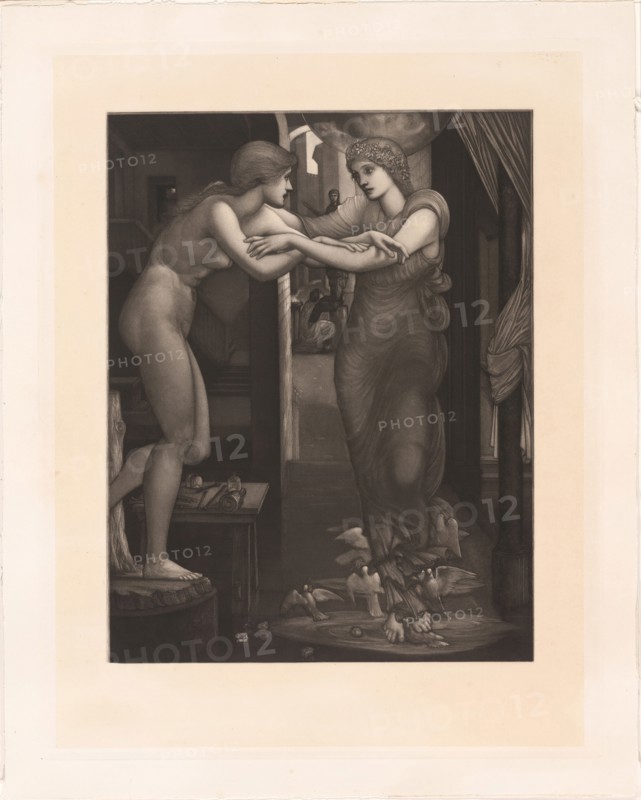 The Birth of Galatea, 1885, Charles William Campbell (English, 1855-1887), after Sir Edward Burne-Jones (English, 1833-1898), England, Mezzotint on buff chine laid down on ivory wove paper, 355 × 260 mm