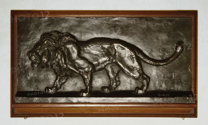 Relief of a Walking Lion, 1850/1900, Antoine Louis Barye, French, 1795-1875, France, Bronze, 20.3 × 41.3 cm (8 × 16 1/4 in.)