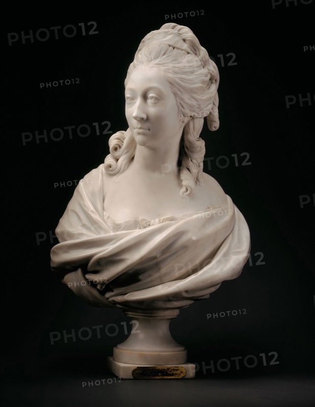 Bust of Anne-Marie-Louise Thomas de Domangeville de Sérilly, Comtesse de Pange, 1780, Jean Antoine Houdon, French, 1741—1828, France, Marble, H. 89.9 cm (35 1/4 in.)