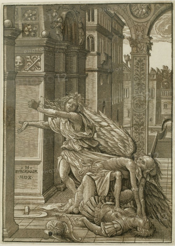 Lovers Surprised by Death, 1510, Hans Burgkmair the Elder, German, 1473-1531, Germany, Chiaroscuro woodcut in 3 shades of brown on ivory laid paper, 217 x 157 mm