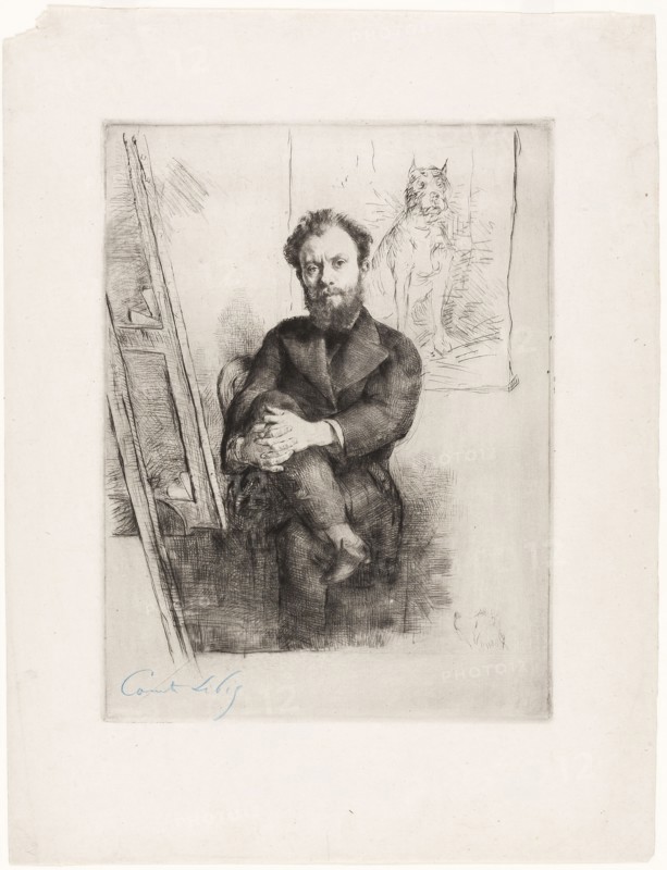 Portrait of Vicomte Ludovic Napoléon Lepic, 1876, Marcellin Gilbert Desboutin, French, 1823-1902, France, Drypoint on ivory laid paper, 320 × 239 mm (plate), 448 × 345 mm (sheet)