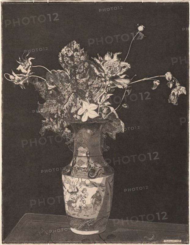 The Agony of Flowers, 1890/95, Theodore Roussel, French, worked in England, 1847-1926, France, Soft ground etching and aquatint on cream wove paper, 450 × 349 mm (cut to platemark)