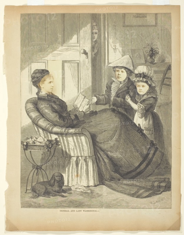 General and Mrs. George Washington, 19th century, American, 19th century, United States, Photocollage (albumen prints with woodcut), 29.5 x 22.8 cm (image/paper), 34.1 x 26.4 cm (mount)