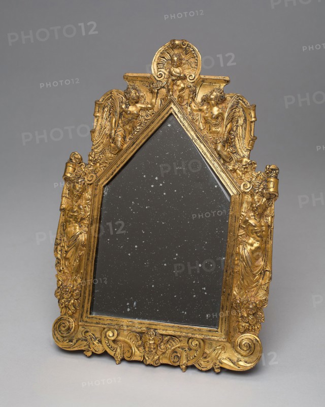 Mirror with Gilt Bronze Frame, 1560/70, French, probably Paris, Paris, Gilt bronze, mirrored glass, 20.9 × 13.9 cm (8 1/4 × 5 7/16 in.)