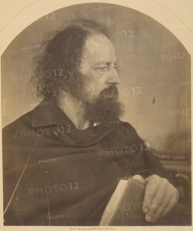 The Dirty Monk, Alfred Tennyson, 1865, Julia Margaret Cameron, English, 1815–1879, England, Albumen print, 25 × 21.2 cm (arched)