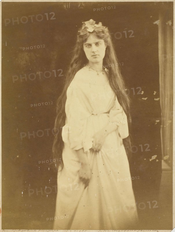 Marie Spartali, September 1868, Julia Margaret Cameron, English, 1815–1879, England, Albumen print, 31.2 × 23.5 cm (image/paper), 35.5 × 27.9 cm (mount)