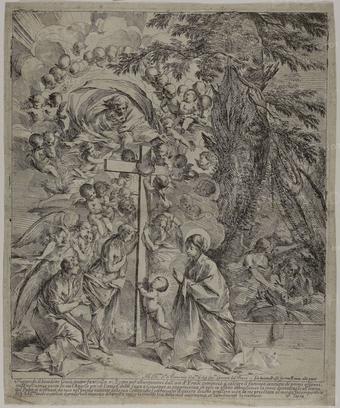 The Dream of Saint Joseph, 1635/37, Pietro Testa, Italian, 1611/12-1650, Italy, Etching on cream laid paper, 370 x 301 mm (plate), 381 x 316 mm (sheet)