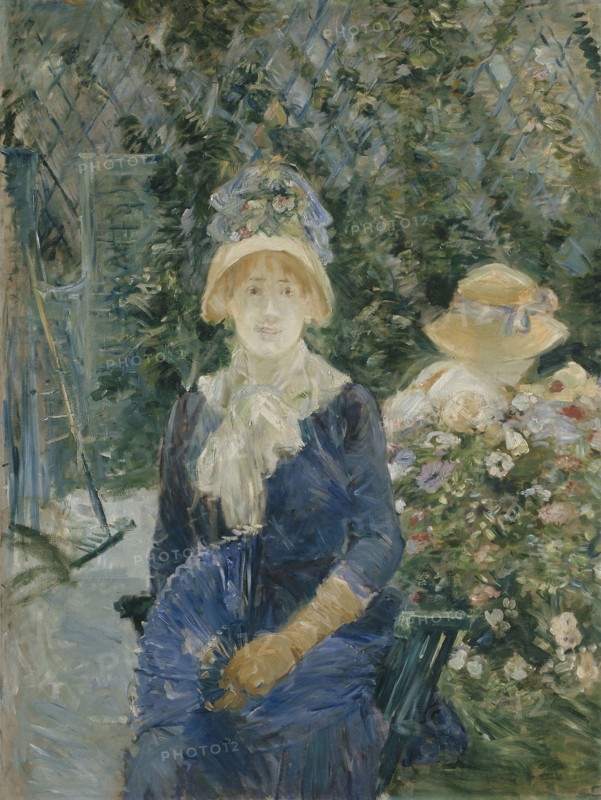 Woman in a Garden, 1882/83, Berthe Morisot, French, 1841-1895, France, Oil on canvas, 48 1/2 × 37 in. (123 × 94 cm)