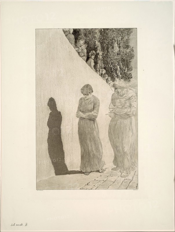 Shame, plate nine from A Love, 1887, Max Klinger, German, 1857-1920, Germany, Etching, engraving, and aquatint on cream wove paper, 455 x 309 mm (plate), 587 x 439 mm (sheet)