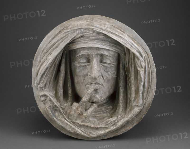 Le Silence, 1842/43, Auguste Préault, French, 1809-1879, France, Plaster, Diameter: 40 cm (15 3/4 in.)