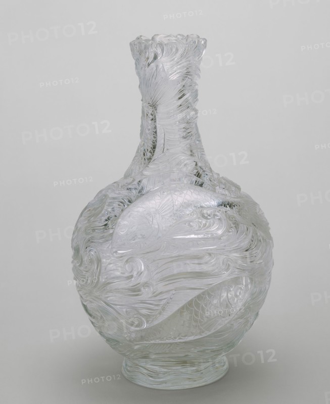 Rock Crystal Vase, 1889, Thomas Webb & Sons, Stourbridge, England, founded 1837, Stourbridge, Glass, H. 30.5 cm (12 in.)