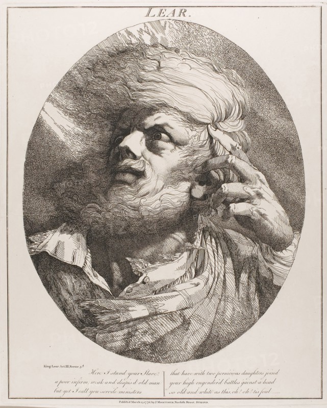 Lear, March 15, 1776 (originally published), published 1809, John Hamilton Mortimer, English, 1740-1779, England, Etching on cream wove paper, 403 × 320 mm (plate), 587 × 444 mm (sheet)