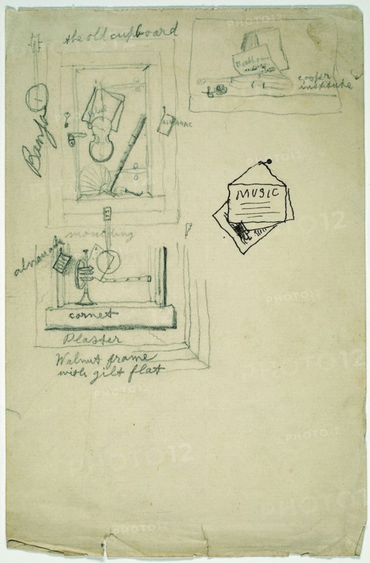 Still Life Sketch, n.d., William Michael Harnett, American, born Ireland, 1848-1892, United States, Graphite and pen and brown ink on cream laid paper, 202 x 133 mm