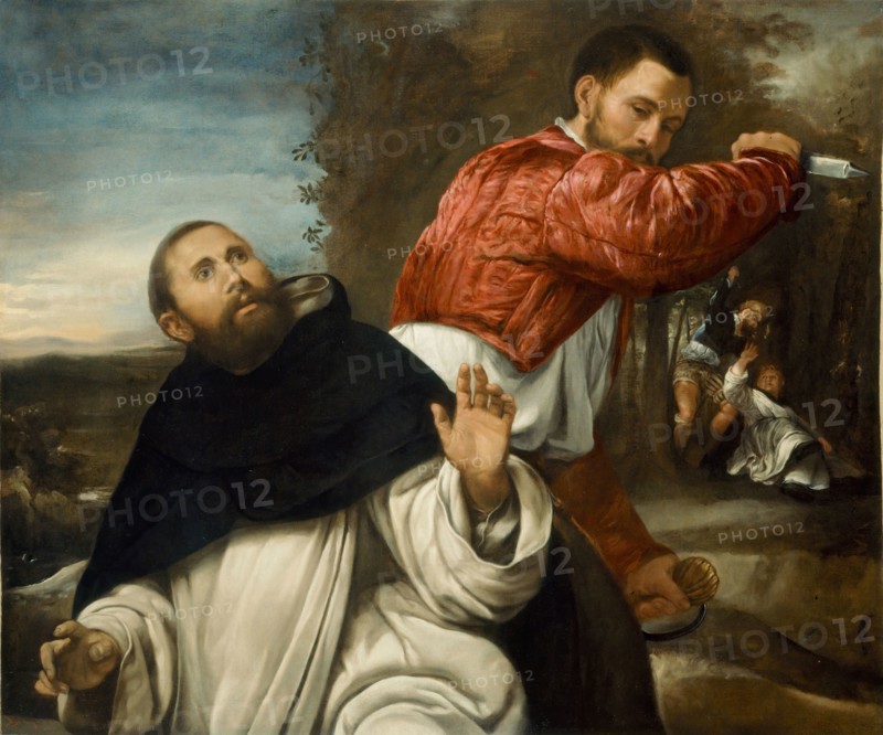 The Death of St. Peter Martyr, 1530/35, Giovanni Girolamo Savoldo, Italian, active 1506–48, Italy, Oil on canvas, 115.3 × 141 cm (45 5/16 × 55 1/2 in.)