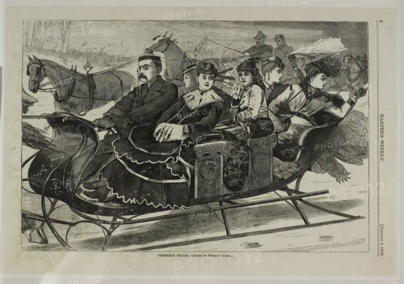 Christmas Belles, published January 2, 1869, Winslow Homer (American, 1836-1910), published by Harper’s Weekly (American, 1857-1916), United States, Wood engraving on paper, 231 x 348 mm (image), 269 x 393 mm (sheet)