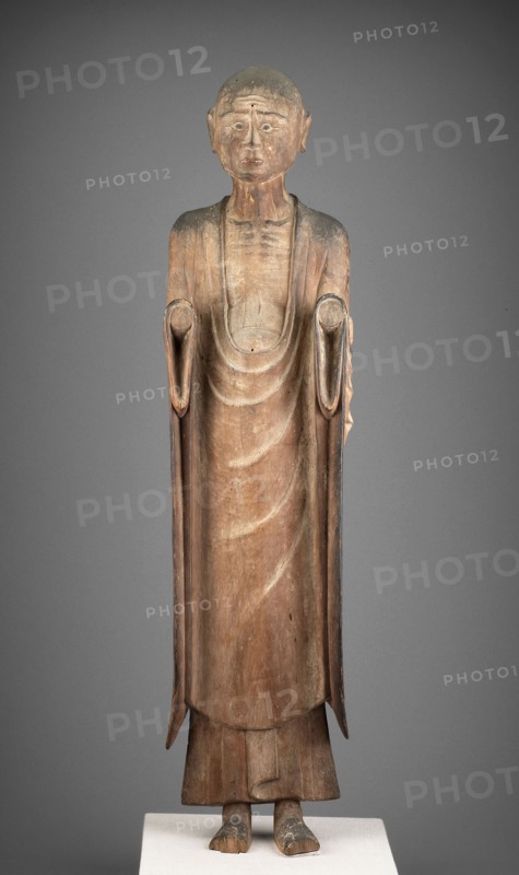 Shinto Deity in the Guise of the Monk Hyeja, 11th/early 12th century, Japan, Wood with traces of pigment, H. 97 cm