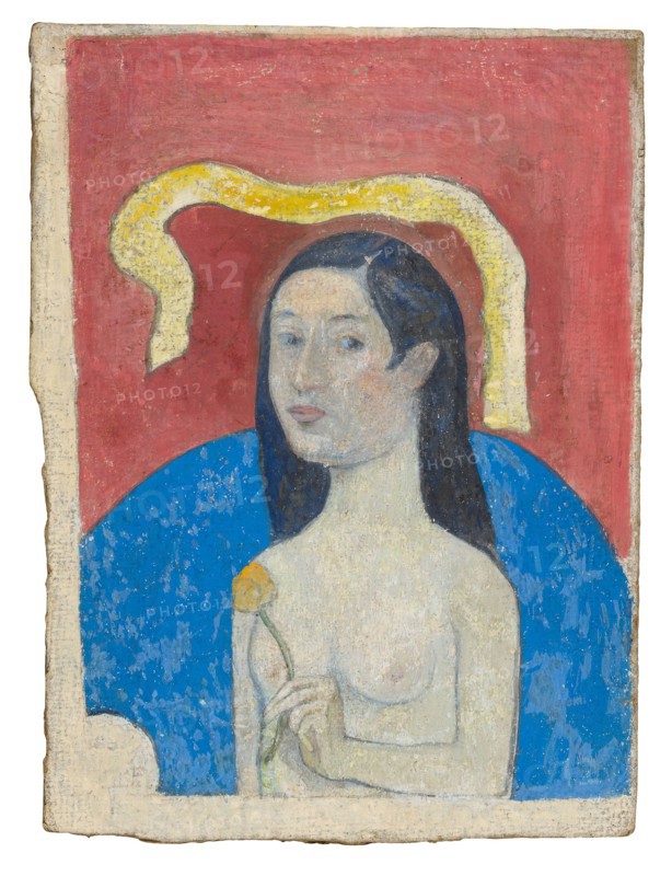 Portrait of the Artist’s Mother (Eve), 1889/90, Paul Gauguin, French, 1848-1903, France, Gouache, over a white ground, on gray millboard, 170 × 130 mm
