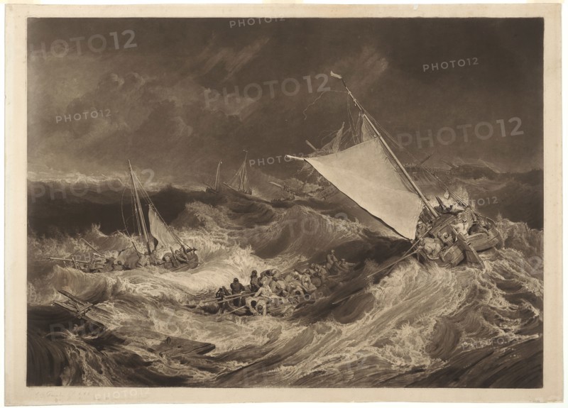 A Shipwreck, 1805/07, Charles Turner (English, 1773-1857), after Joseph Mallord William Turner (English, 1775-1851), England, Mezzotint on ivory laid paper, 598 × 834 mm (plate), 644 × 897 mm (sheet)