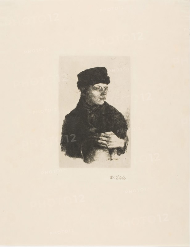 Peasant Boy with Jug, 1875/77, Wilhelm Leibl, German, 1844-1900, Germany, Etching on cream vellum paper, 146 x 93 mm (image), 154 x 101 mm (plate), 319 x 247 mm (sheet)