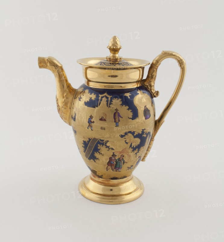 Teapot, c. 1820, Denuelle Porcelain Manufactory (French, 1818-1829), France, Paris, Paris, Hard-paste porcelain, polychrome enamels, and gilding, H. 21 cm (8 1/4 in.)
