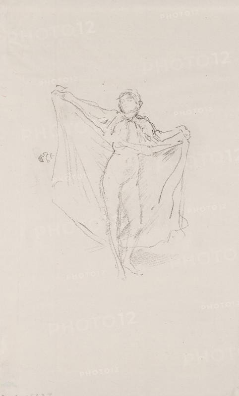 La Danseuse: A Study of the Nude, probably 1891, James McNeill Whistler, American, 1834-1903, United States, Transfer lithograph in black on grayish ivory China paper, 157 x 120 mm (image), 338 x 213 mm (sheet)