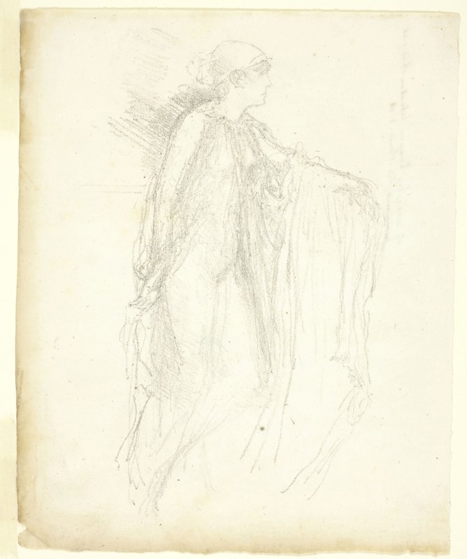 The Cap, 1893, printed posthumously, James McNeill Whistler, American, 1834-1903, United States, Lithograph, in black ink, on cream laid paper, 207 x 130 mm (image), 230 x 186 mm (sheet)