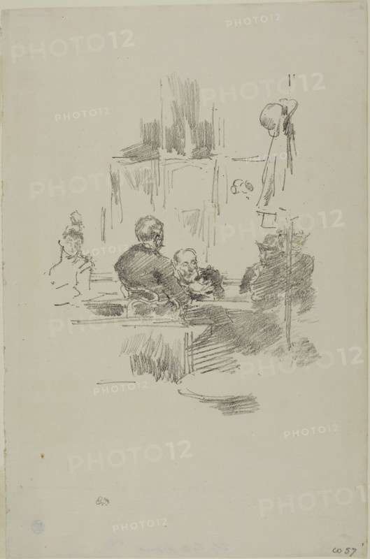 Late Picquet, 1894, James McNeill Whistler, American, 1834-1903, United States, Transfer lithograph in black on cream laid paper, 192 x 155 mm (image), 309 x 204 mm (sheet)