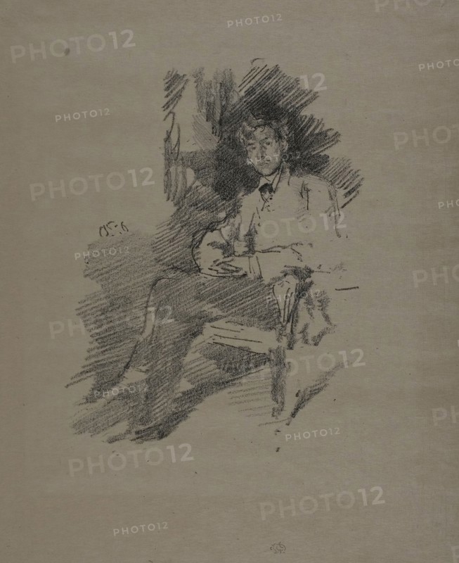 Walter Sickert, 1895, James McNeill Whistler, American, 1834-1903, United States, Transfer lithograph in black on cream laid Japanese vellum, 190 x 140 mm (image), 293 x 234 mm (sheet)