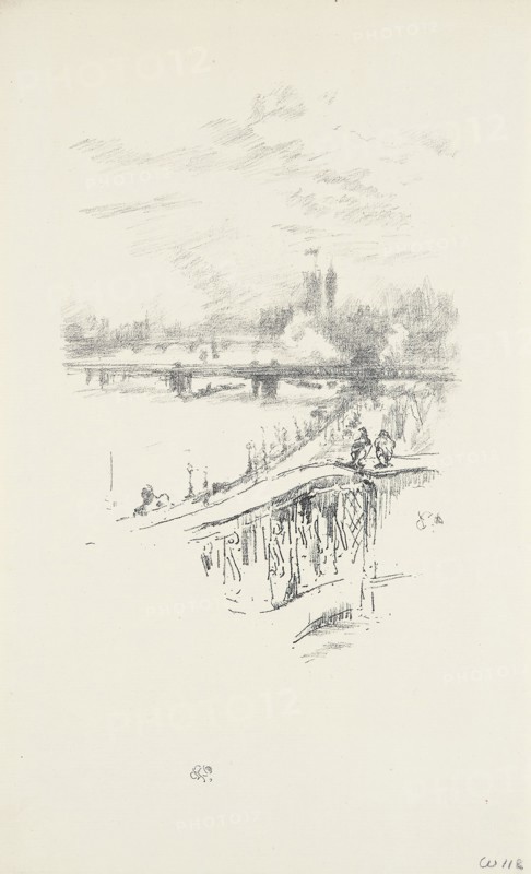 Savoy Pigeons, 1896, James McNeill Whistler, American, 1834-1903, United States, Transfer lithograph in black on ivory laid paper, 199 x 138 mm (image), 300 x 183 mm (sheet)