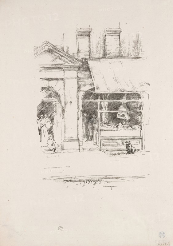 The Butcher’s Dog, 1896, James McNeill Whistler, American, 1834-1903, United States, Transfer lithograph in black on cream laid paper, 190 x 131 mm (image), 284 x 201 mm (sheet)