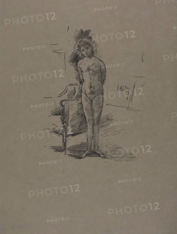 Little London Model, 1896, James McNeill Whistler, American, 1834-1903, United States, Transfer lithograph in black on cream wove Japanese vellum, 172 x 127 mm (image), 310 x 231 mm (sheet)