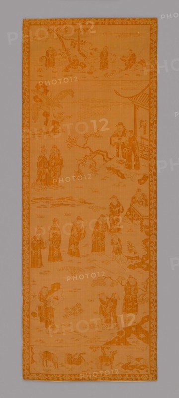 Panel (Furnishing Fabric), 18th century, Qing dynasty (1644–1911), China, Silk, satin weave with supplementary pile warps forming cut and uncut solid velvet, 171.5 × 63.5 cm (67 1/2 × 25 in.)