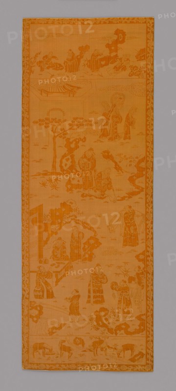 Panel (Furnishing Fabric), 18th century, Qing dynasty (1644–1911), China, Silk, satin weave with supplementary pile warps forming cut and uncut solid velvet, 171.5 × 63.85 cm (67 1/2 × 25 1/8 in.)