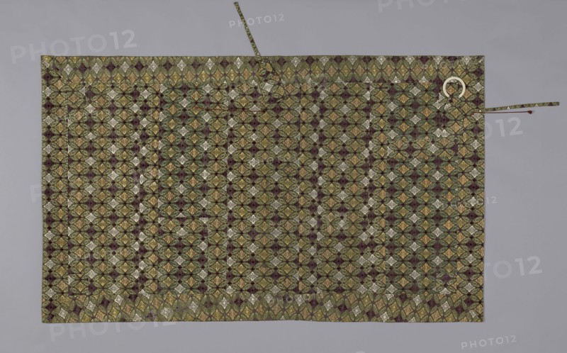 Kesa, Second half of the 18th century, Late Edo period (1789–1868), Japan, Silk, plain weave, embroidered with silk and gilt-paper-strip-wrapped silk, 112.8 x 186.5 cm (44 3/8 x 73 3/8 in.)