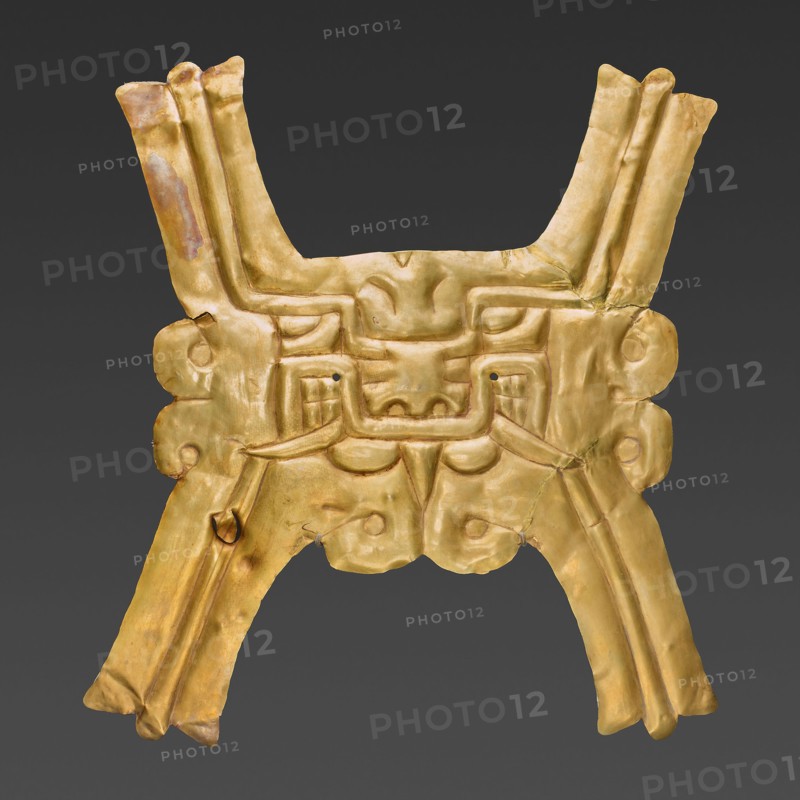 Gold Pectoral with Zoomorphic Face, c. 500 B.C., Chavín, North coast, Peru, North Coast, Gold, 27.9 × 25.4 cm (11 × 10 in.)
