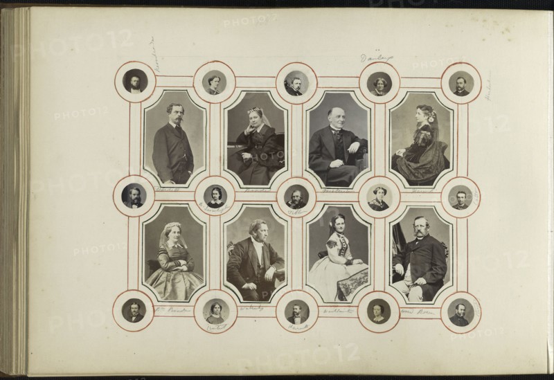 The Madame B Album, 1870s, Marie-Blanche-Hennelle Fournier, French, 1831–1906, France, Albumen prints with watercolor (in album), 29.2 × 41.9 cm